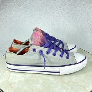 Converse Sneakers Juniors Size 5 Gray Chuck Taylor All-Star Tulle Tongue Low-top